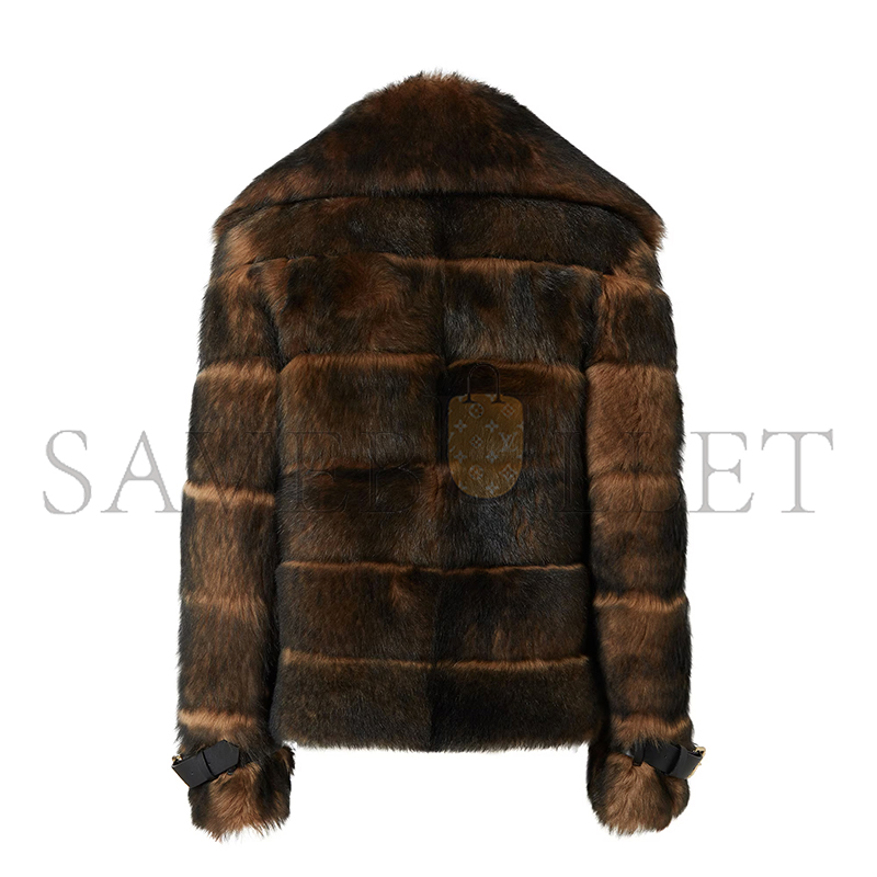 FENDI BLOUSON BROWN ‘DORSATO’ SHEARLING AND NAPPA LEATHER JACKET FM5426AYLHF0QD9